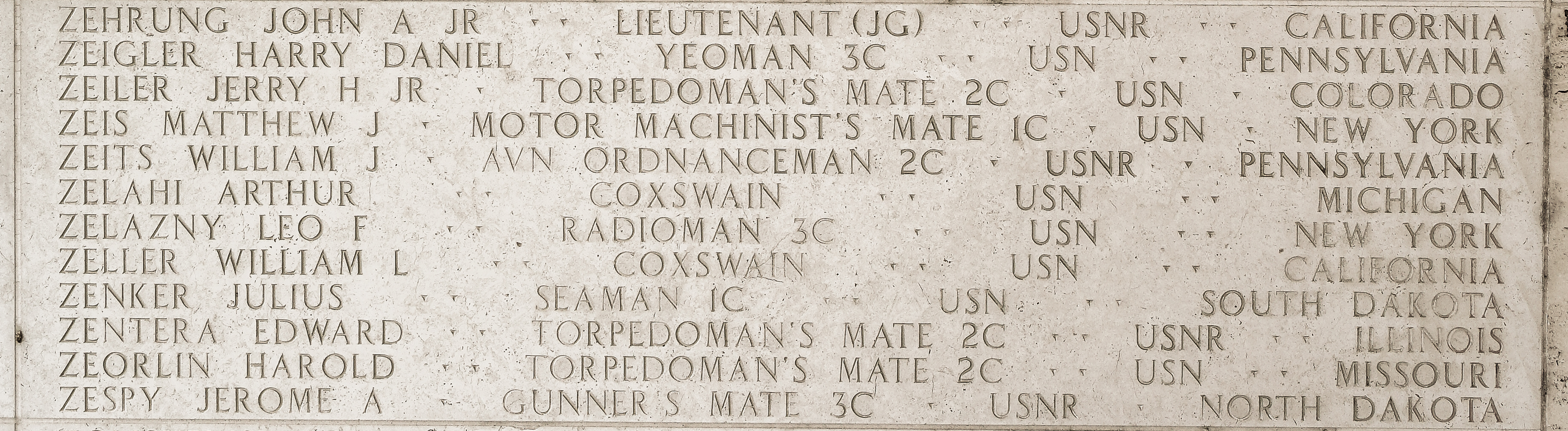 Leo F. Zelazny, Radioman Third Class